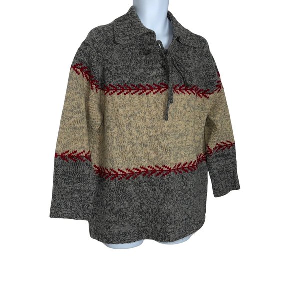 Eddie Bauer Vintage Y2K 100% Lambswool Christmas Holiday Pullover Sweater M - Picture 4 of 10